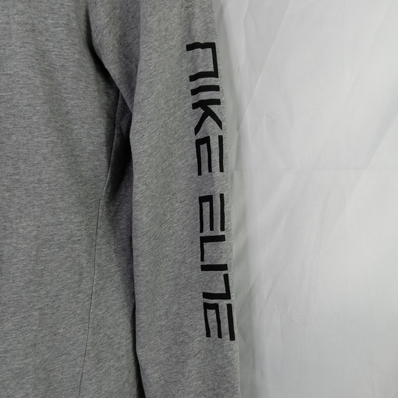 Nike Shirt Men Medium Elite Long Sleeve Grey - Picture 3 of 4